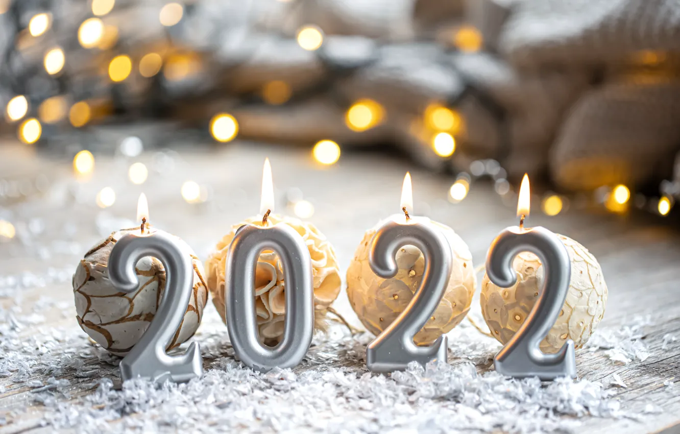 Photo wallpaper decoration, balls, new year, candles, Christmas, Christmas, vintage, balls