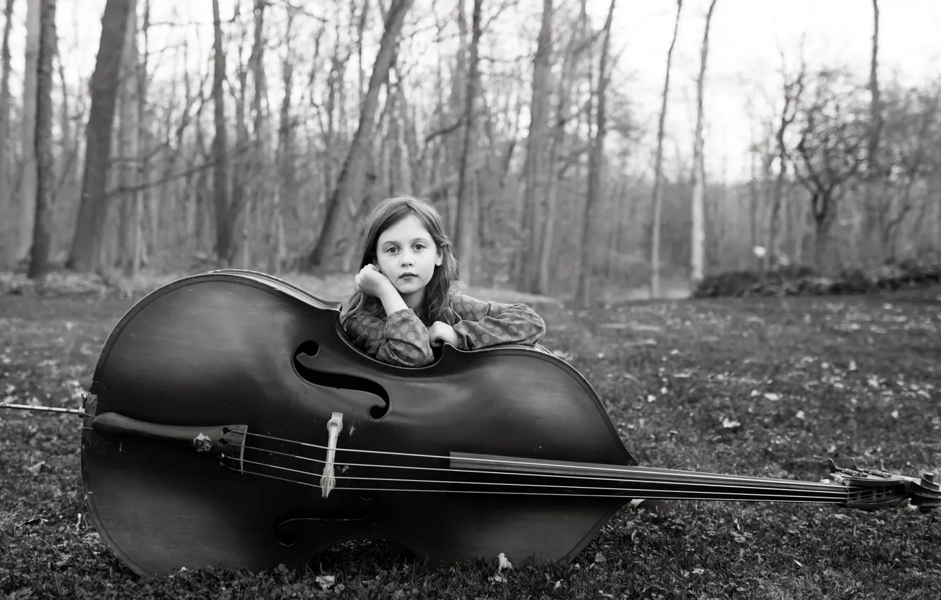 Photo wallpaper music, cello, girl