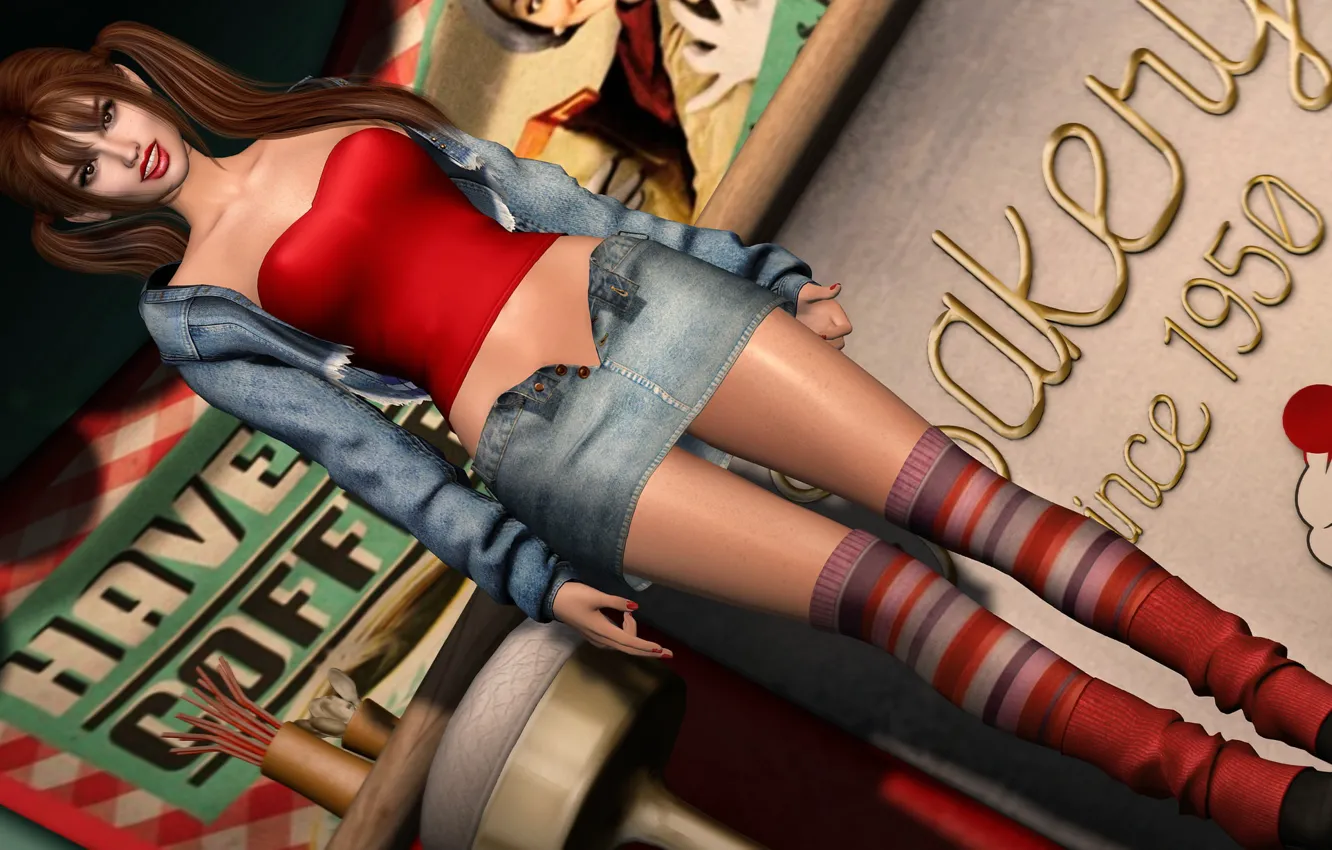 Photo wallpaper girl, style, figure, legs