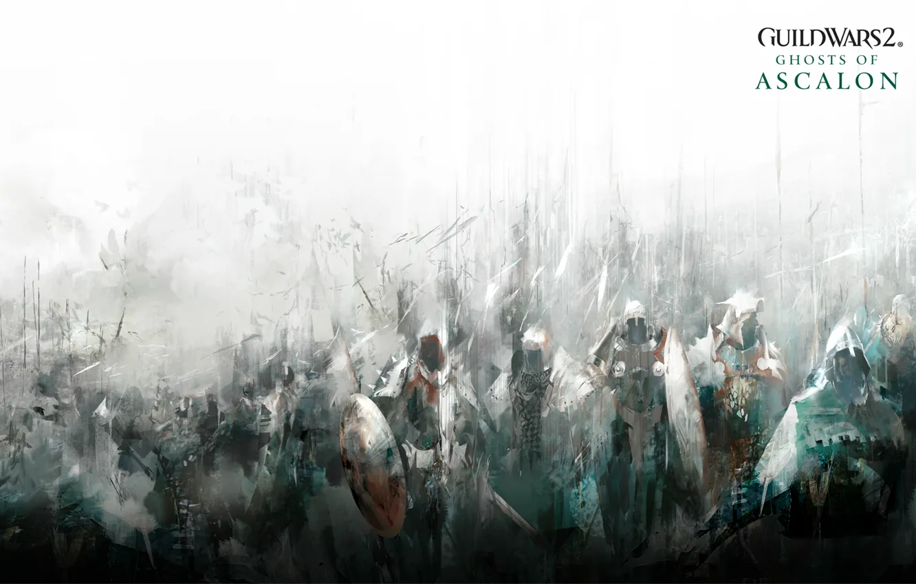 Photo wallpaper army, armor, white background, helmet, shield, Guild Wars 2