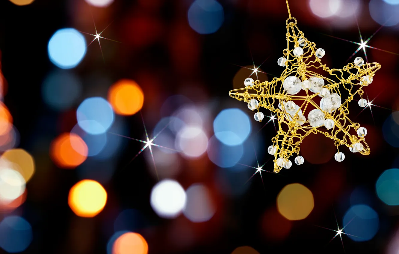 Photo wallpaper stars, glare, new year