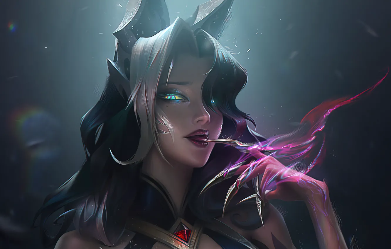 Photo wallpaper Face, Coven, Coven Ahri, Skin, LoL, Art, Ahri, Ari