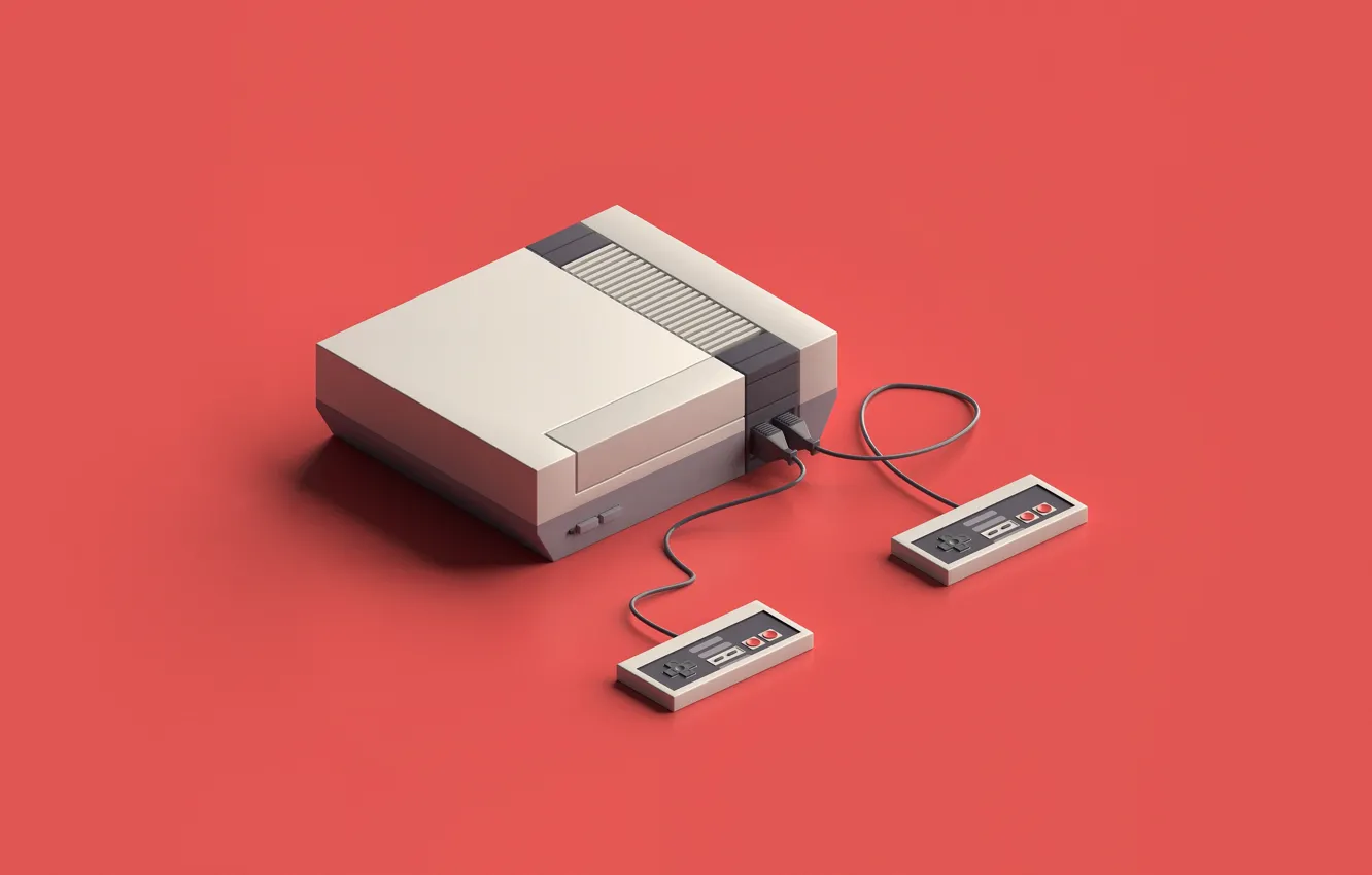 Photo wallpaper retro, rendering, joystick, console, retro, art, Nintendo, Minimalism