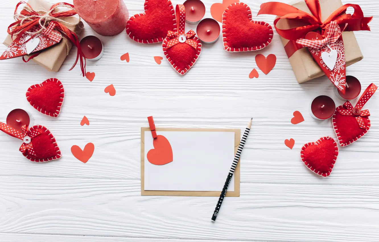 Photo wallpaper Valentine's day, handle, holiday, hearts, Valentine's day, Notepad