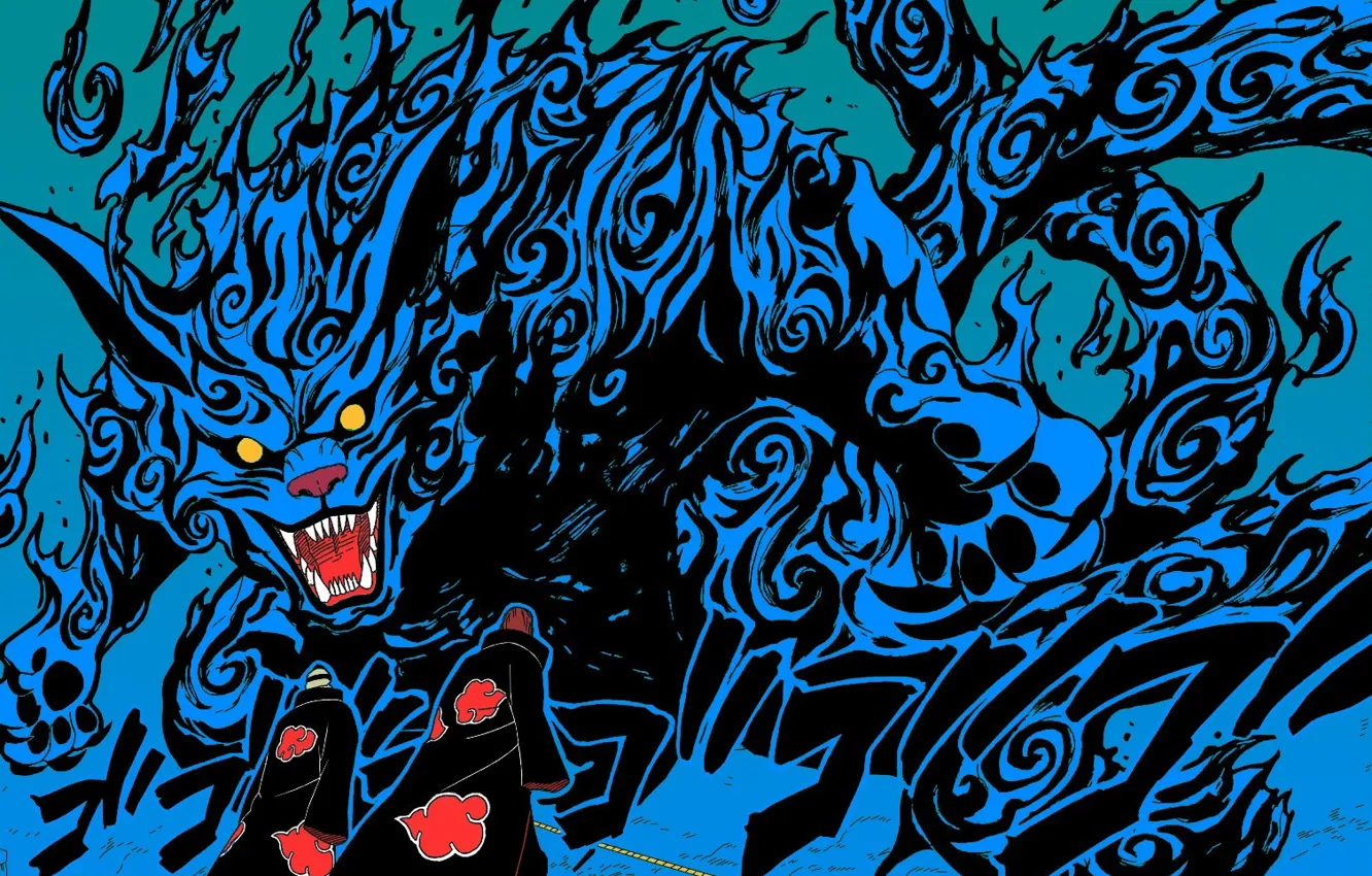 Photo wallpaper paint, monster, naruto, akatsuki