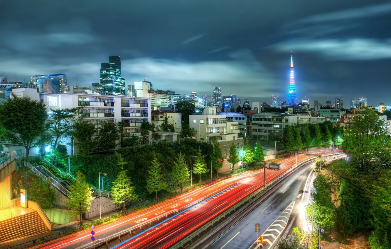 Photo wallpaper Tokyo, Japan, Downtown, Metropolis, Metropolitan