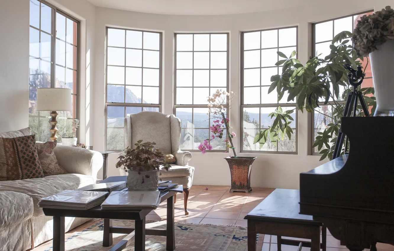 Photo wallpaper room, furniture, window