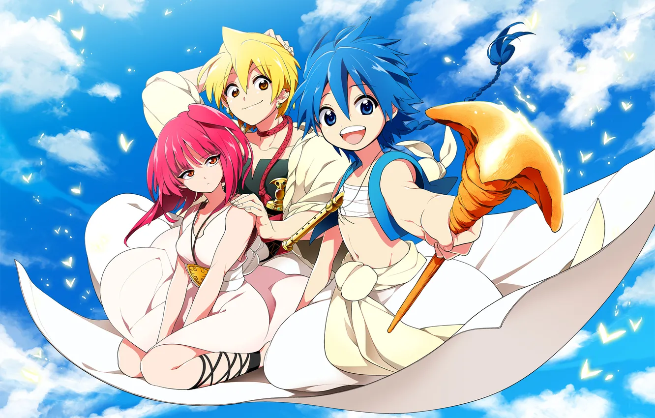 Photo wallpaper Morgiana, Ali Baba Saluja, Magi the Labyrinth of Magic, Dalc Rose, Aladdin (Magi)