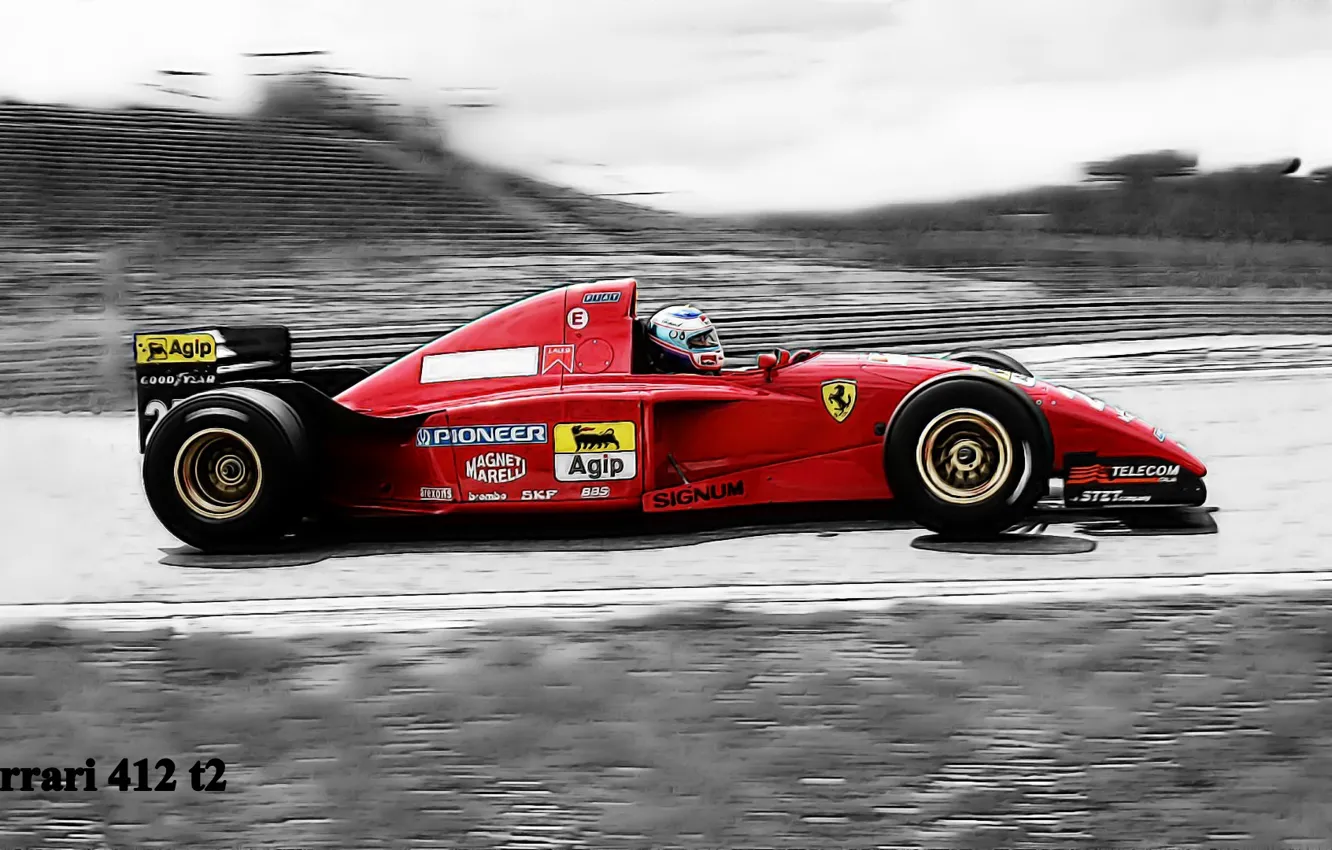 Photo wallpaper black and white, Schumacher, gran prix, Ferrari 412 t2