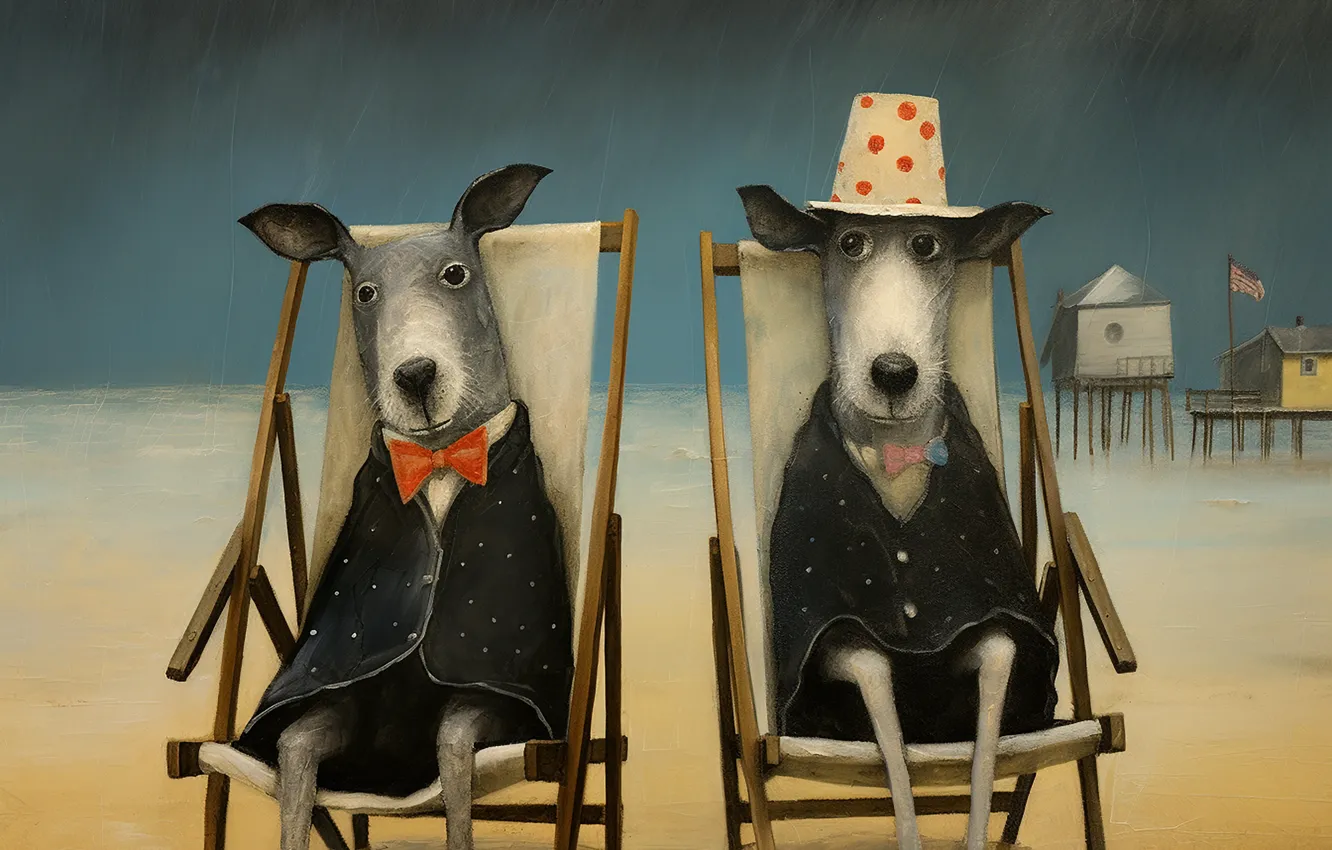 Photo wallpaper shore, dog, Martin Sercombe