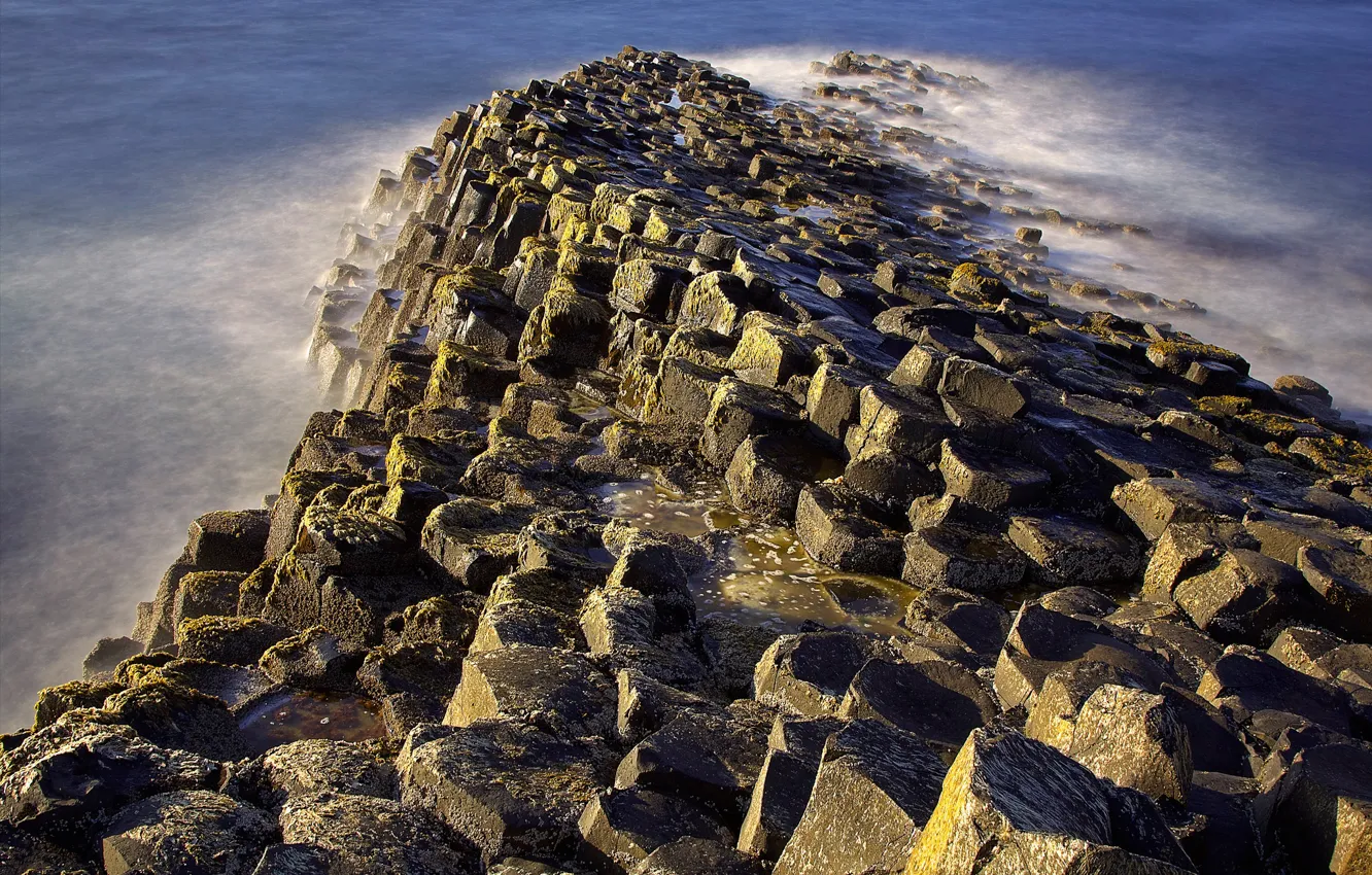 Photo wallpaper rock, Northern Ireland, basalt, Bridge of the giants