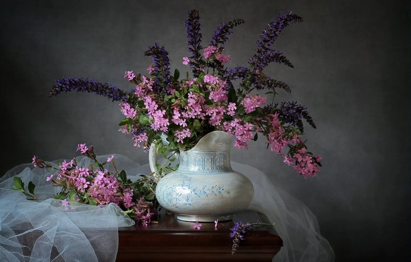 Photo wallpaper flowers, vase, different