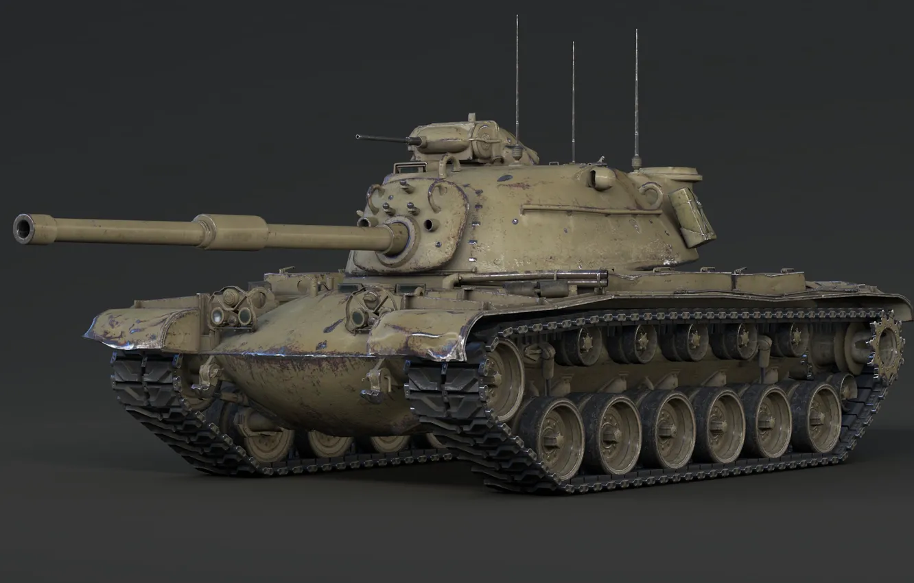 Photo wallpaper render, WoT, tank, Patton, M48