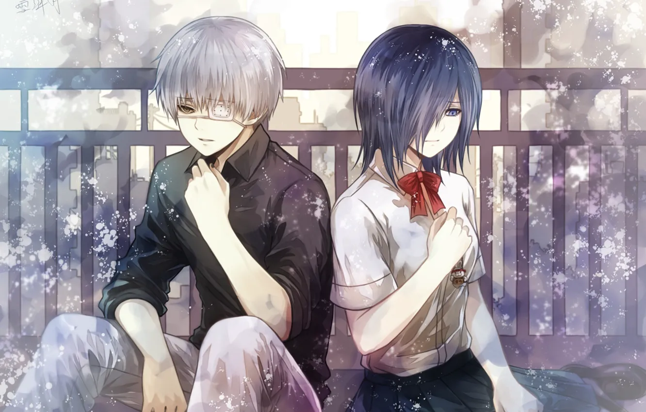 Photo wallpaper anime, art, Tokyo ghoul, Tokyo Ghoul, Ken Kanek, Kirishima Bring