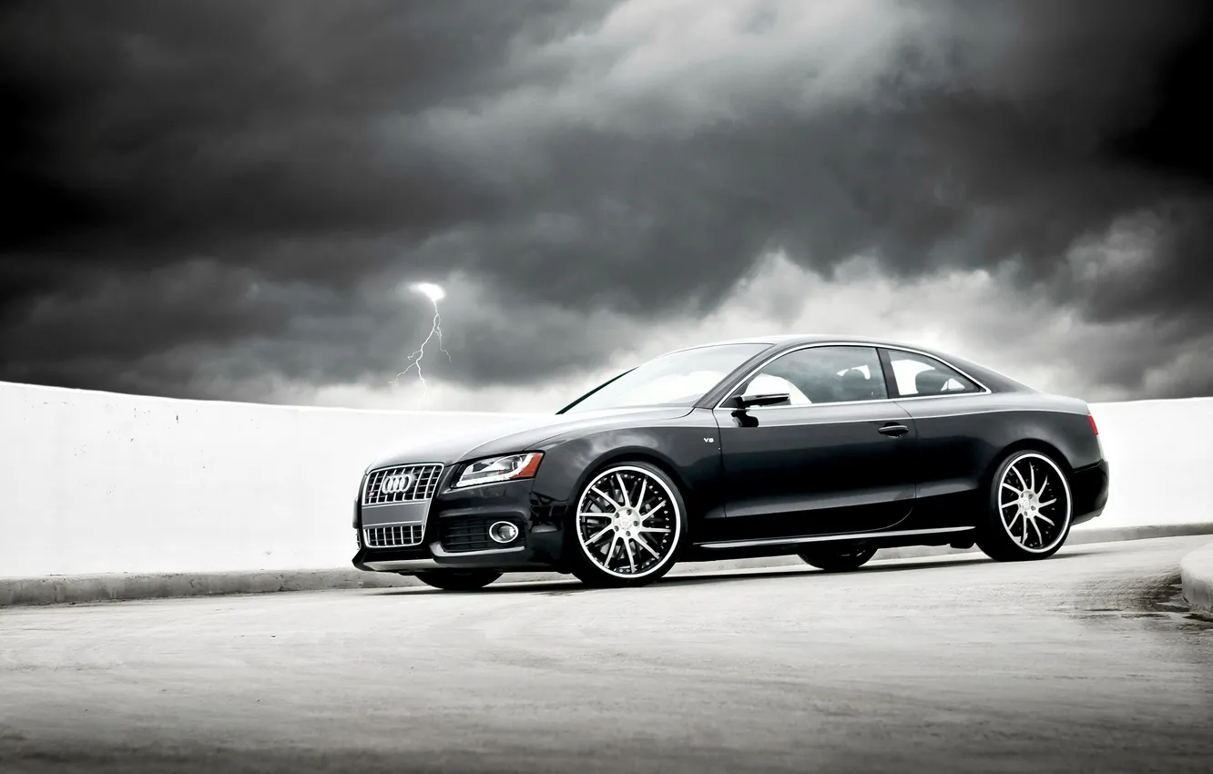 Photo wallpaper clouds, Audi, black, Playground, audi rs5