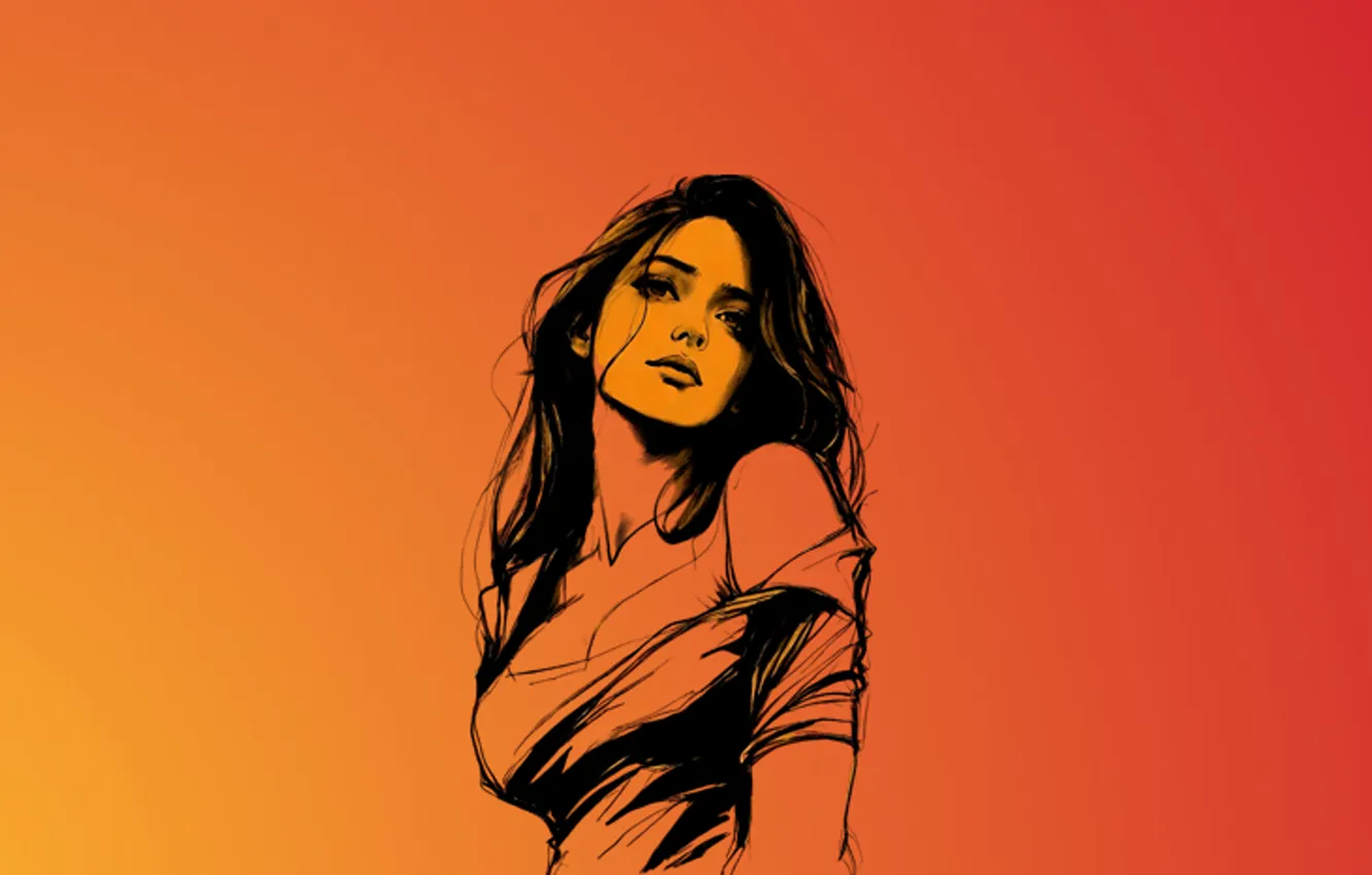 Photo wallpaper abstract, Desktop, girl