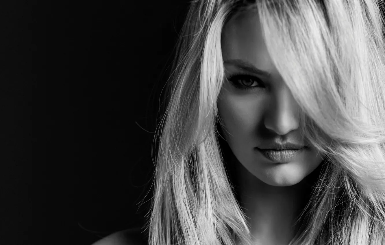 Photo wallpaper model, blonde, black and white, Candice Swanepoel, Candice Swanepoel