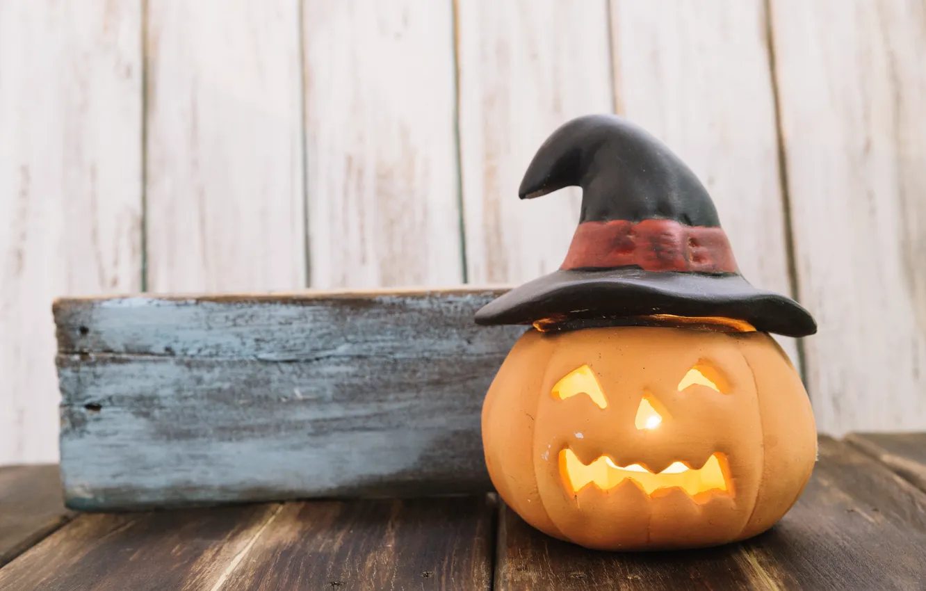 Photo wallpaper holiday, hat, pumpkin, Halloween