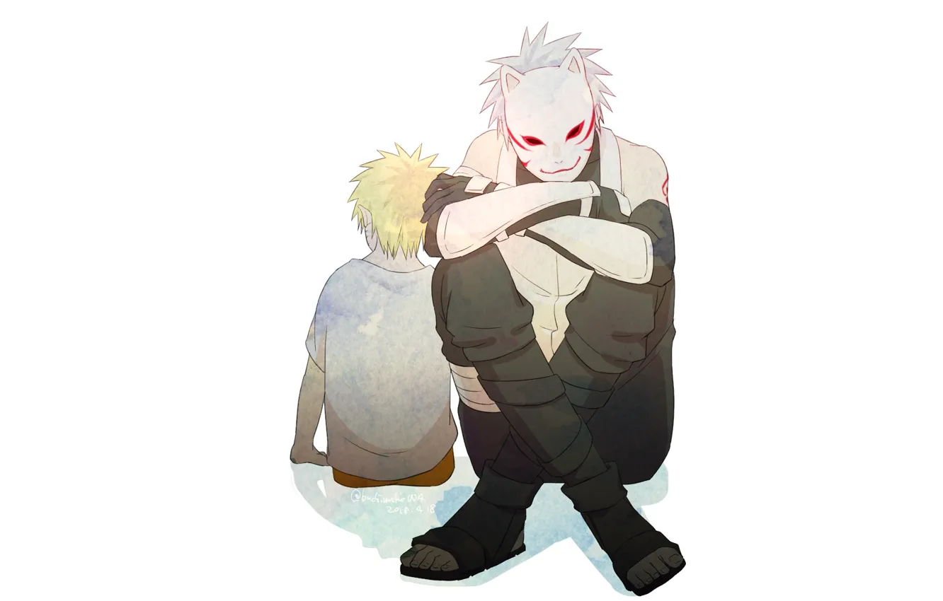 Photo wallpaper Naruto, Hatake Kakashi, Uzumaki Naruto, Anbu Mask