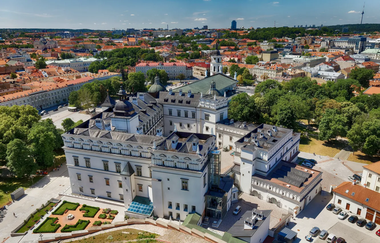 Photo wallpaper building, home, architecture, Palace, Lithuania, Lithuania, Vilnius, Vilnius