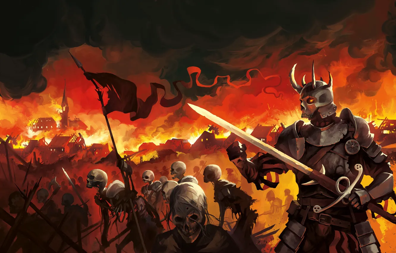 Photo wallpaper lights, fire, freak, The Devils Landsknecht, Horde