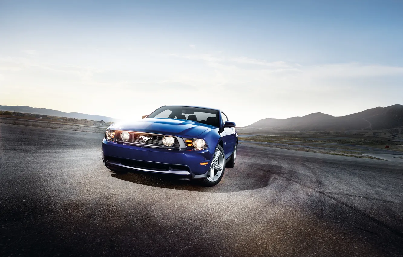 Photo wallpaper machine, auto, landscape, mountains, nature, Wallpaper, Mustang, Ford