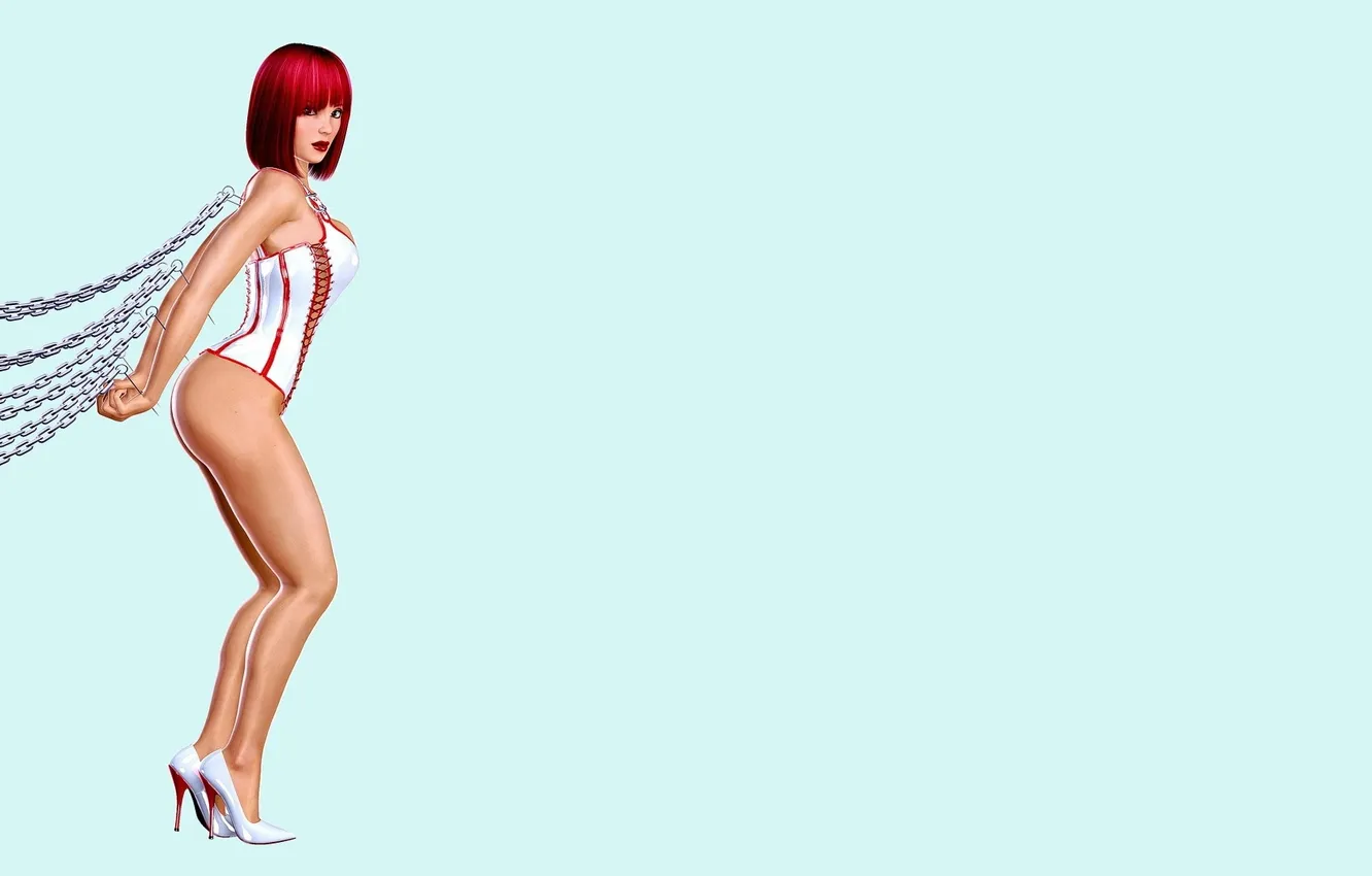 Photo wallpaper ass, figure, chain, red