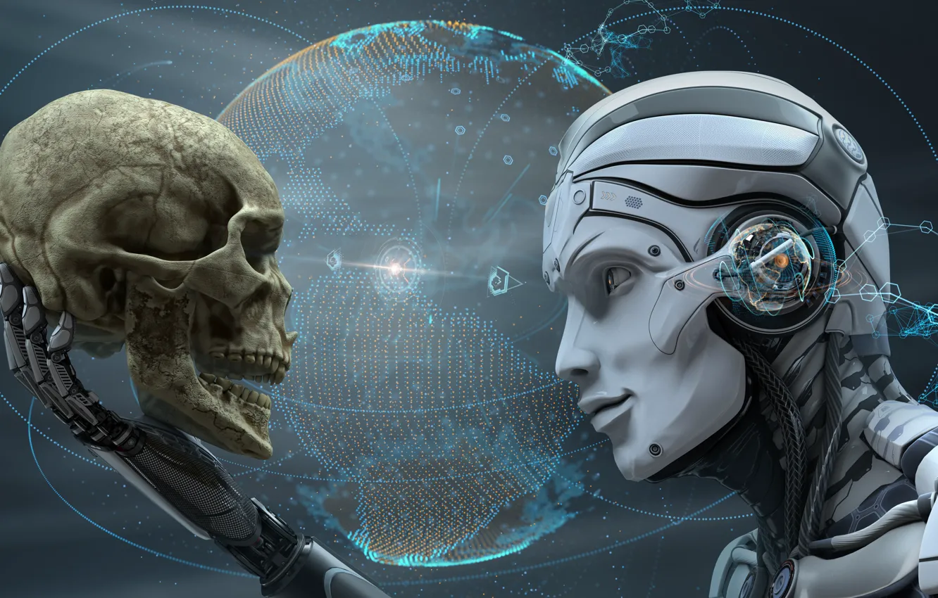 Photo wallpaper sake, cyborg, futuristic, human android