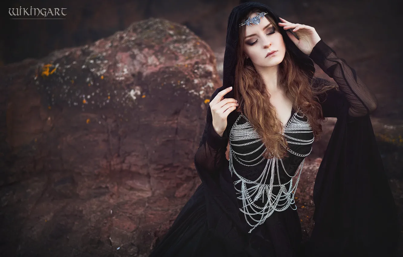 Photo wallpaper girl, nature, pose, style, makeup, costume, outfit, image