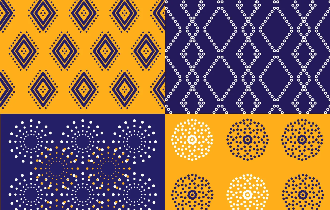 Photo wallpaper blue, yellow, pattern, texture, ornament