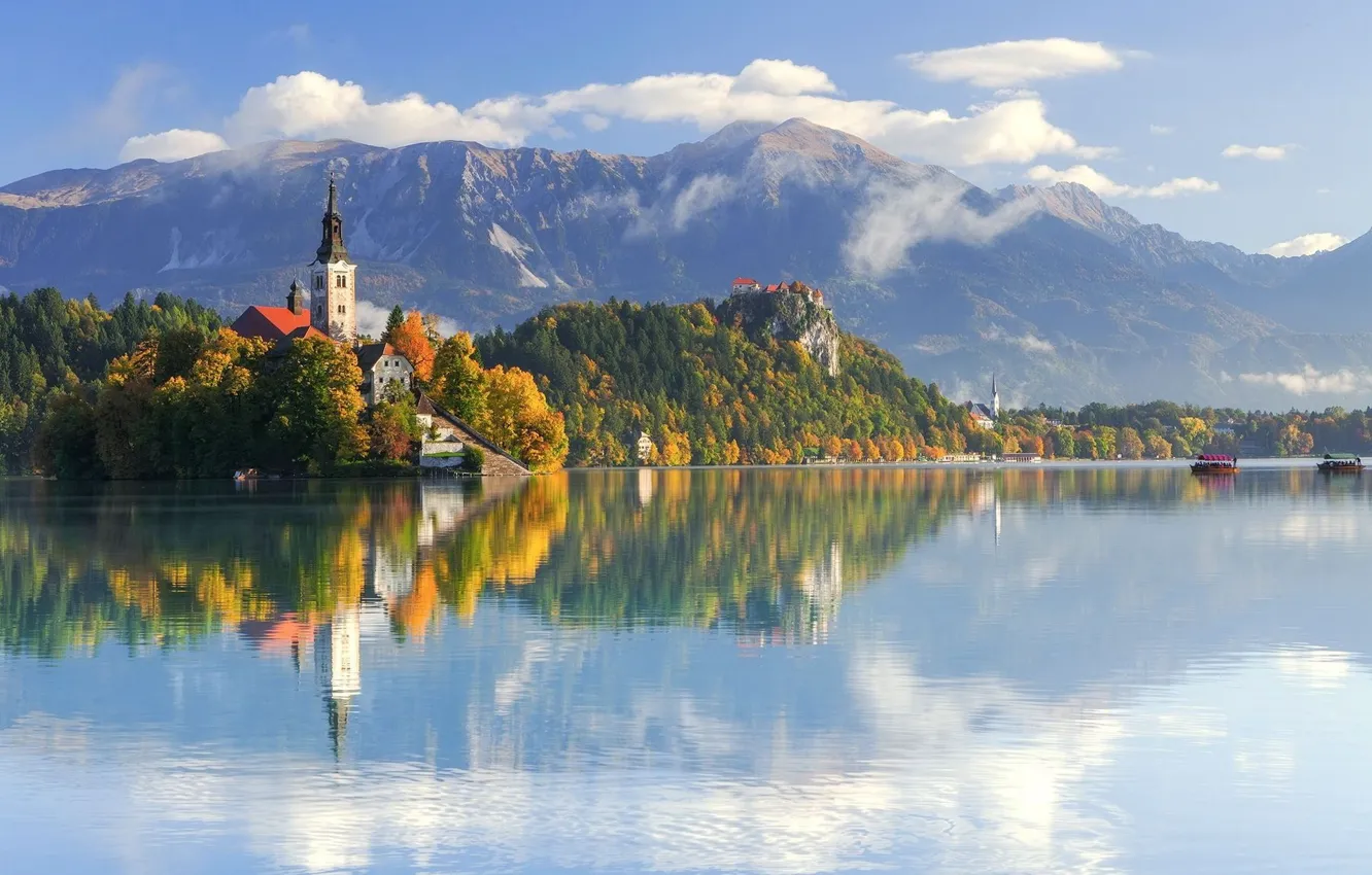 Photo wallpaper lake, Slovenia, Bled castle, Bled