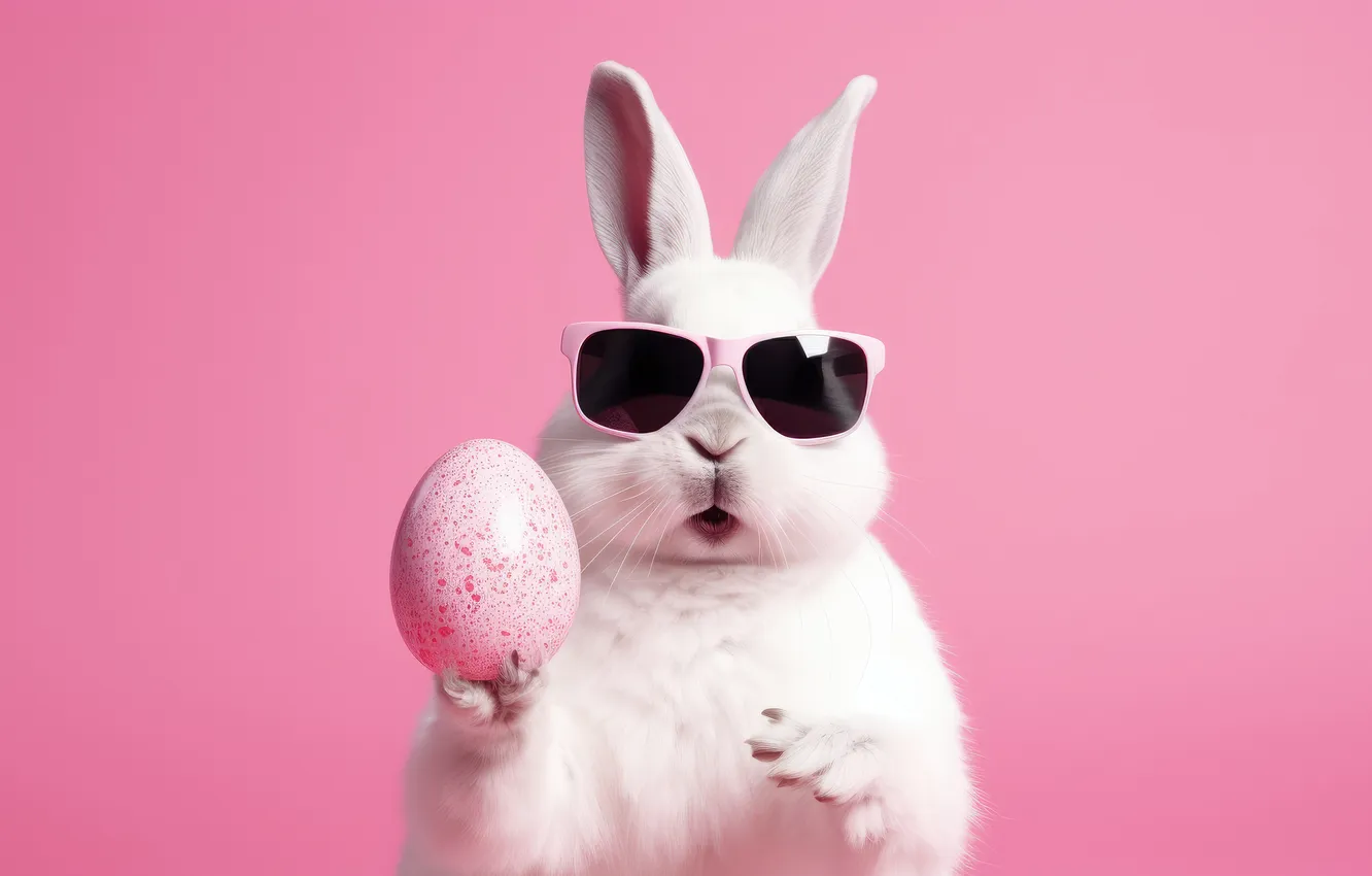 Photo wallpaper look, holiday, eggs, spring, rabbit, Easter, face, Bunny