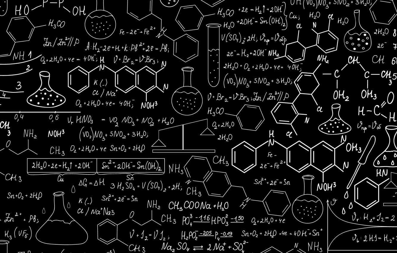 Photo wallpaper wallpaper, chemistry, black background, chimical, alchemical formula