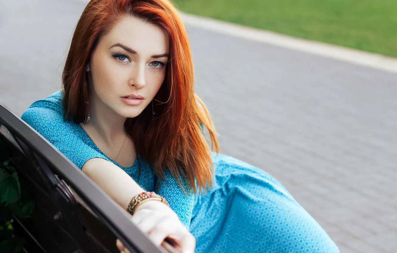 Photo wallpaper look, model, portrait, makeup, dress, hairstyle, beauty, the sidewalk