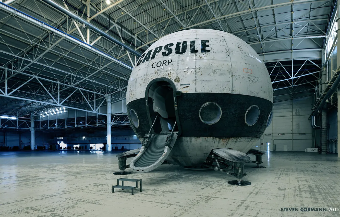 Photo wallpaper hangar, ladder, camera, Highres, DBZ fan art