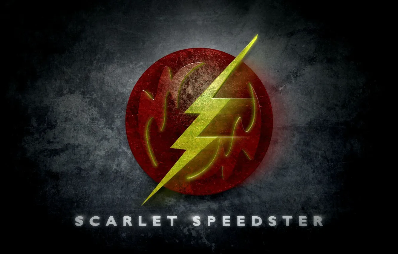 Photo wallpaper logo, comics, Flash, scarlet speedster