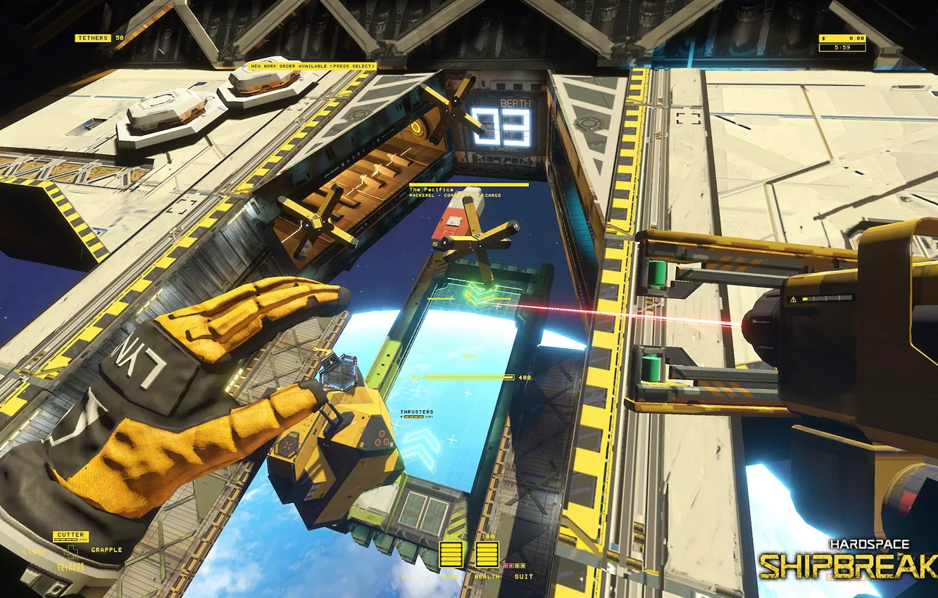 Photo wallpaper space, gloves, space station, Hardspace: Shipbreaker