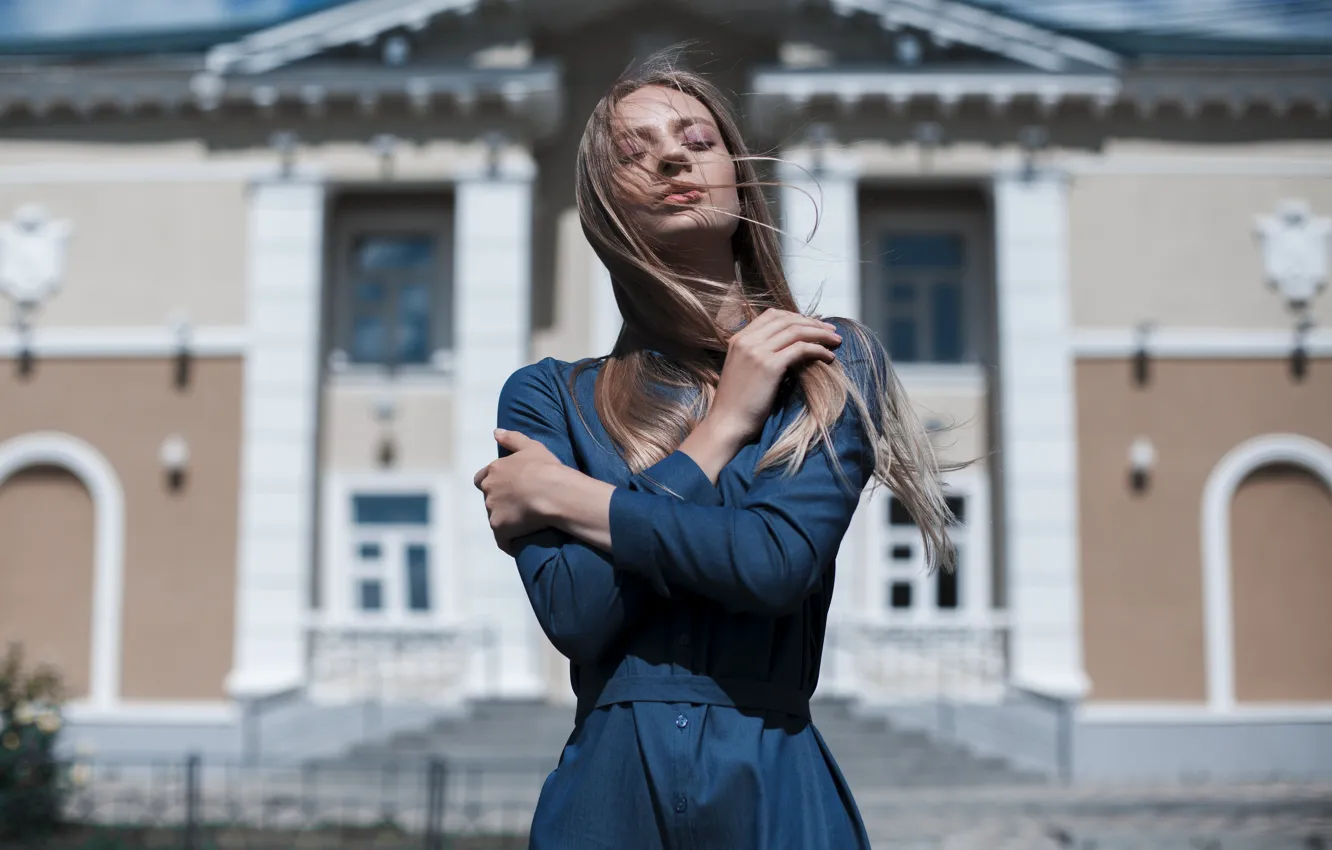 Photo wallpaper girl, the wind, hair, Maxim Tumanov, Oksana Stolyarenko