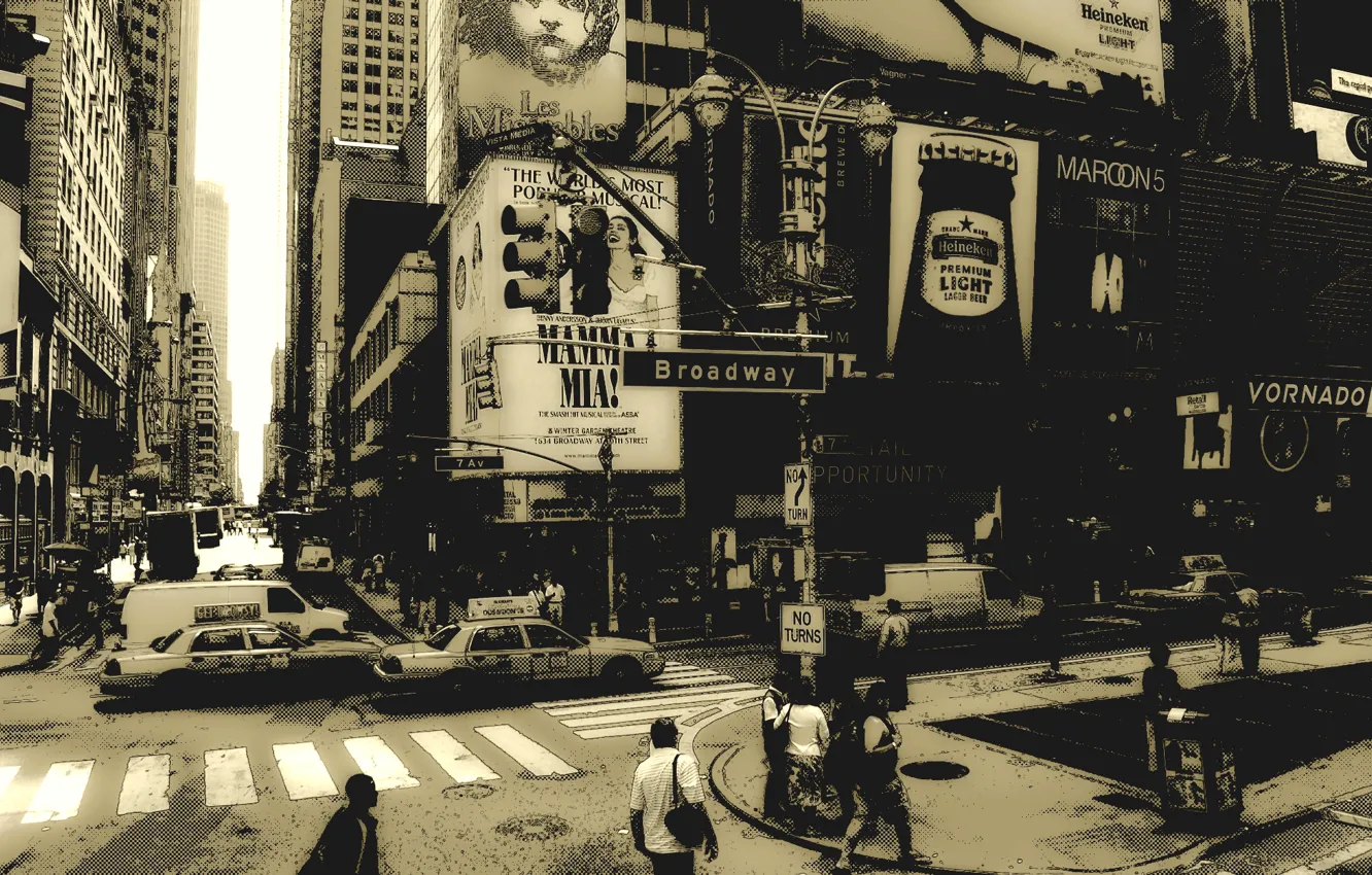 Photo wallpaper machine, people, city, home, America, new York, roads, new york city