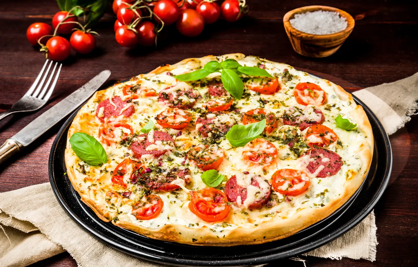 Photo wallpaper pizza, presentation, ingredients