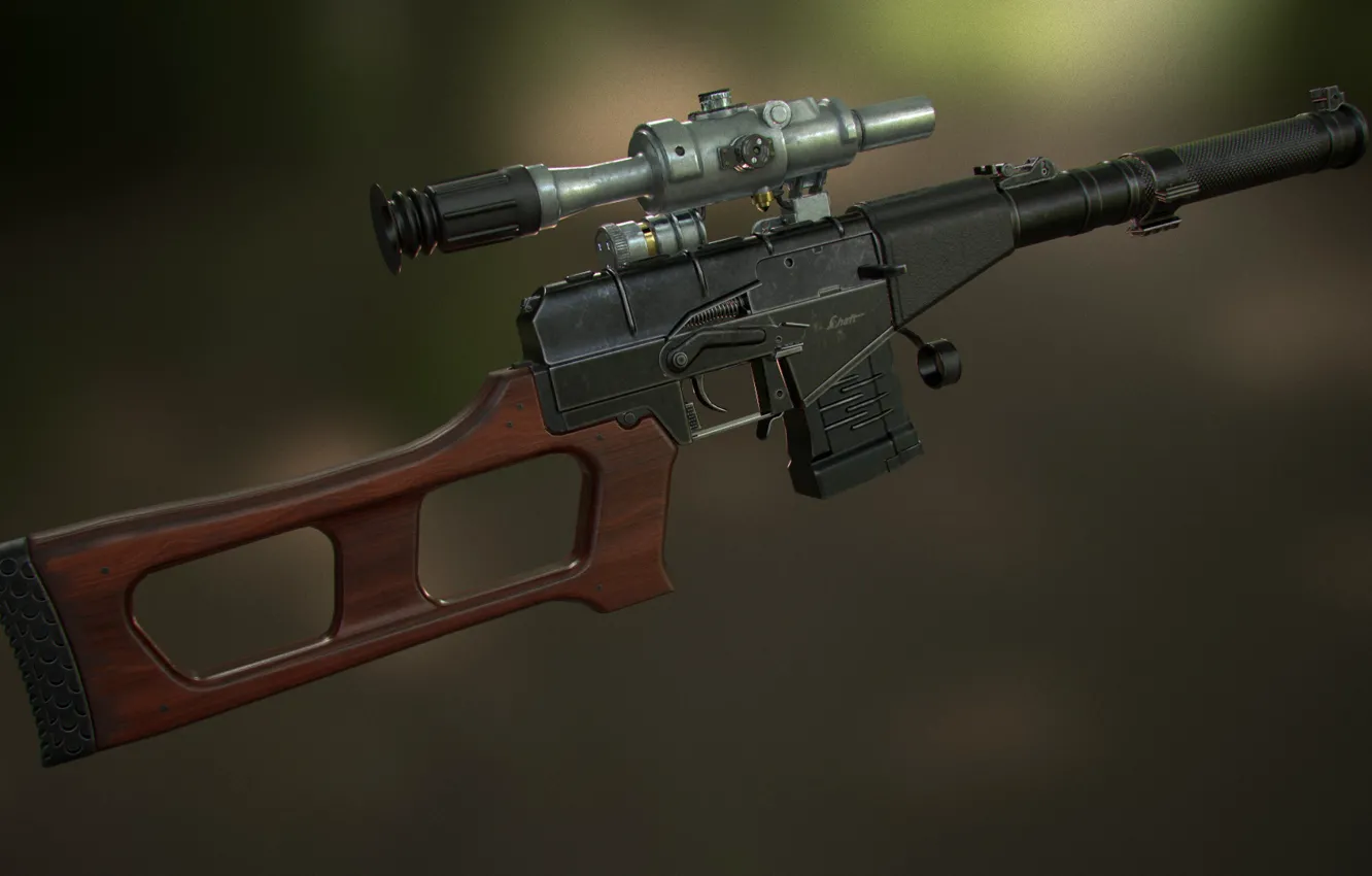 Photo wallpaper rendering, weapons, gun, weapon, Vintorez, render, sniper rifle, special sniper rifle