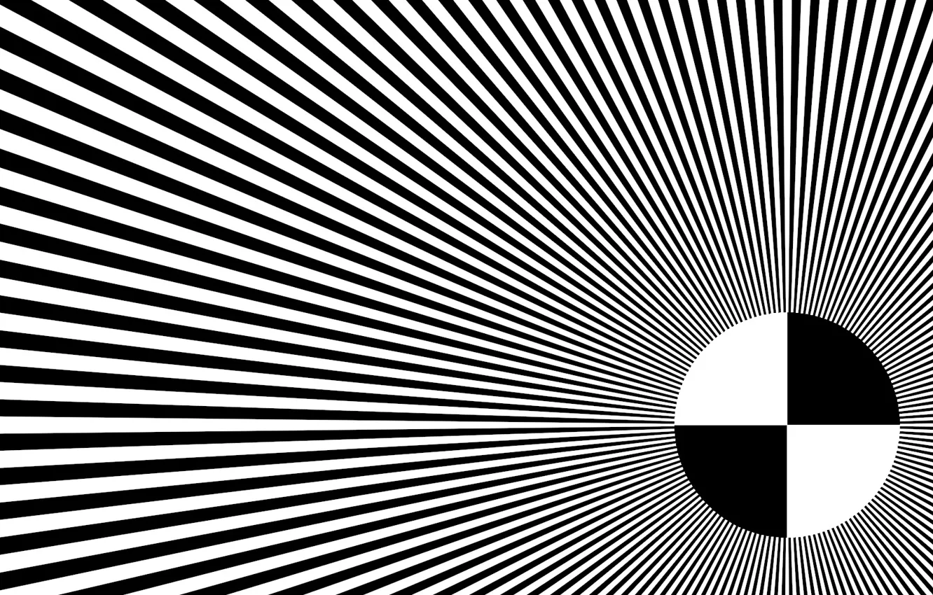 Photo wallpaper rays, abstraction, white, black, round, hallucination, illusion