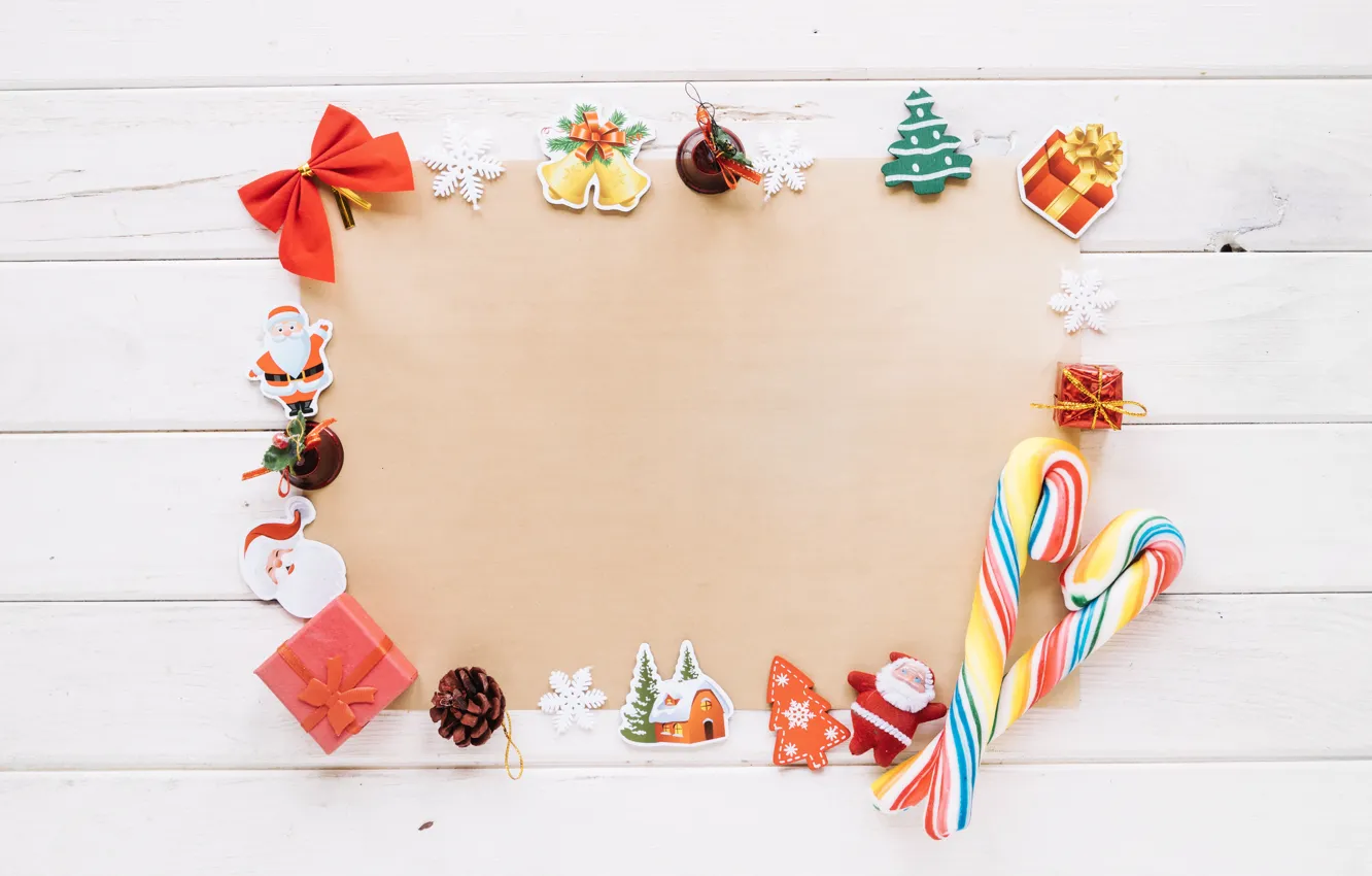 Photo wallpaper winter, gift, Christmas, with, decor, decoration