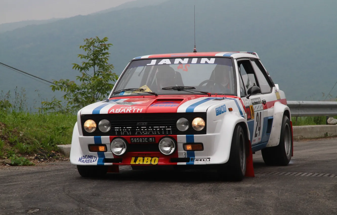 Photo wallpaper machine, strip, race, WRC, Rally, Rally, Fiat, Abarth 131