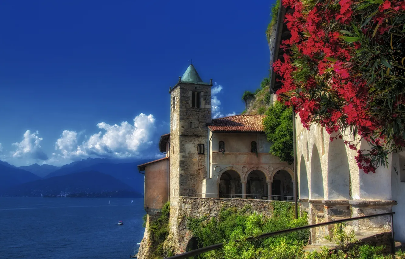 Photo wallpaper mountains, Italy, Italy, Leggiuno, Lombardy, Lake Maggiore, Lombardy, lake Maggiore
