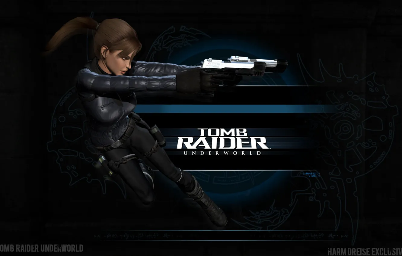 Photo wallpaper girl, guns, Tomb Raider, Lara Croft, Lara Croft, tomb raider, Tomb Raider: Underworld
