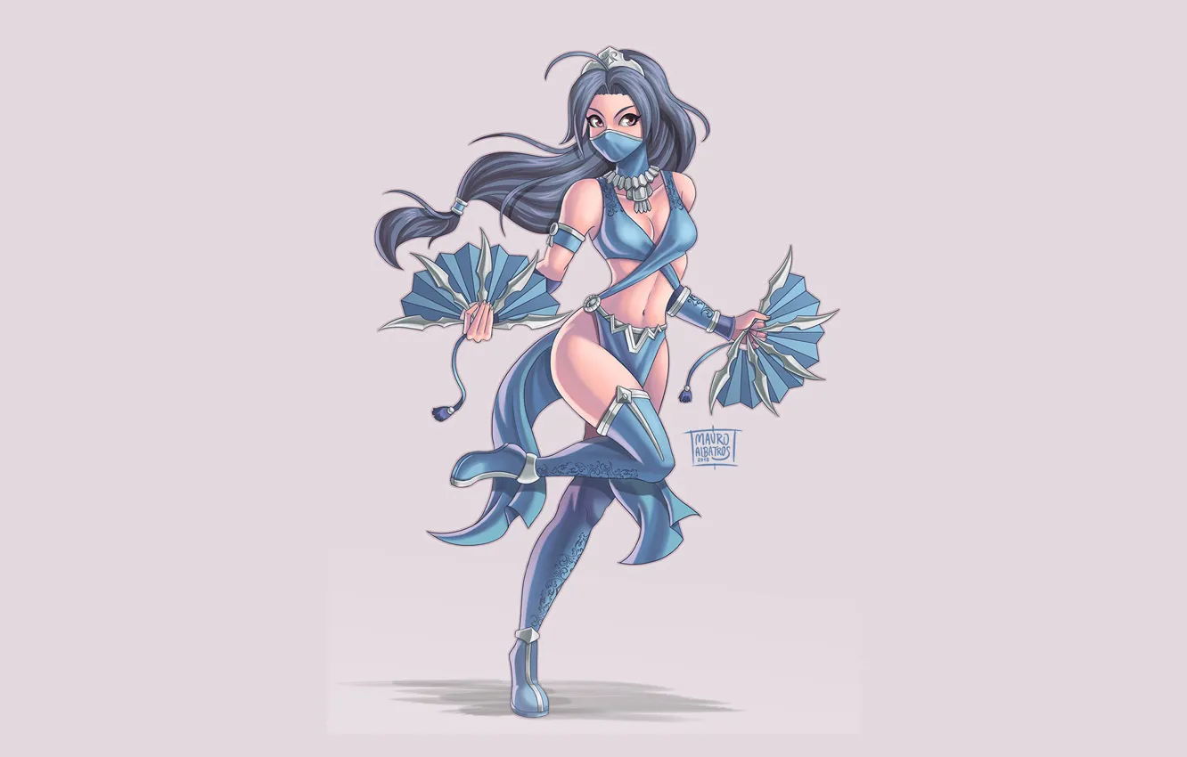 Photo wallpaper art, Mortal Kombat, Kitana, artwork, Illustration, Characters, by Mauro Albatros, Mauro Albatros