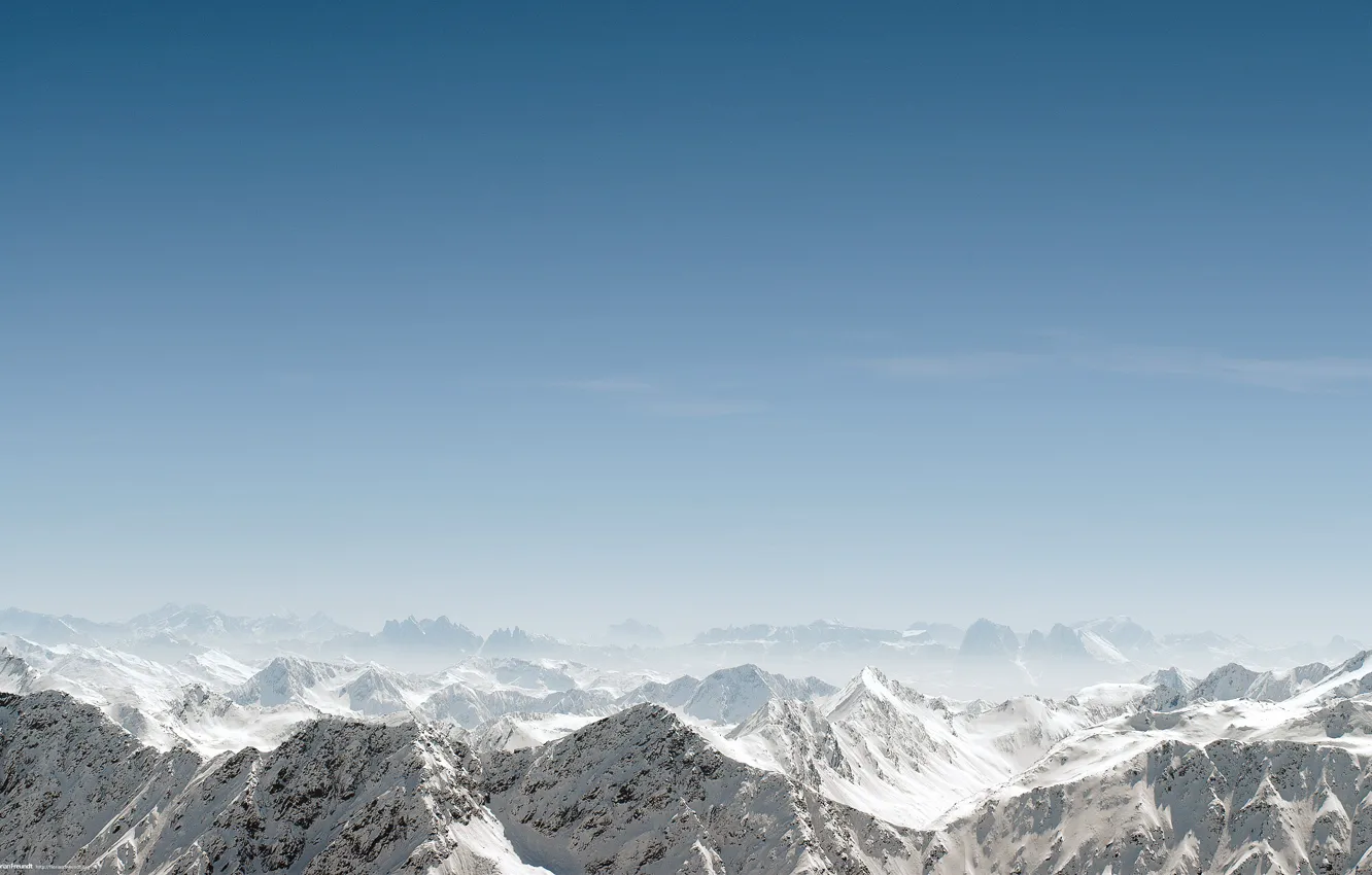 Photo wallpaper the sky, snow, landscape, mountains