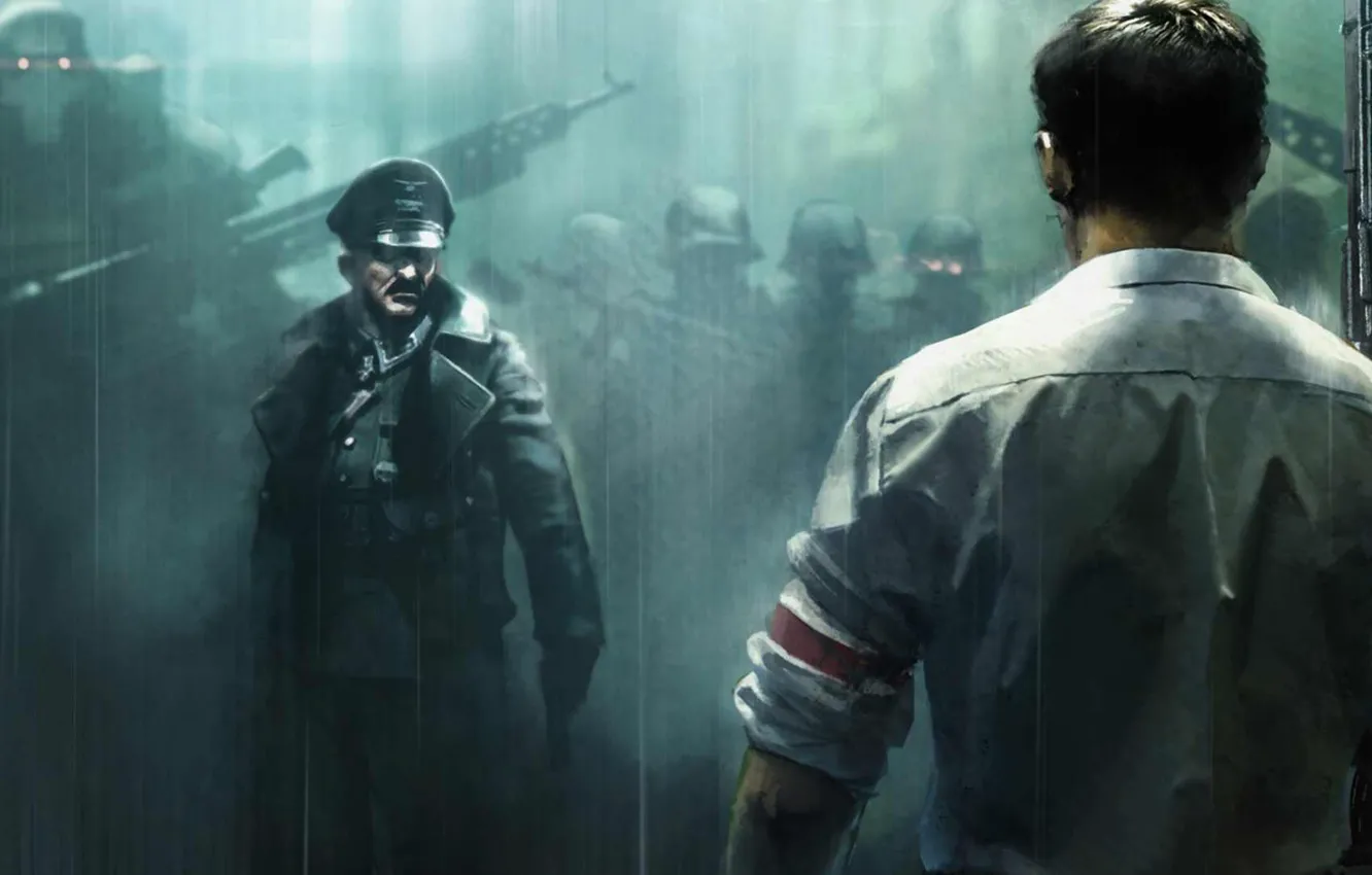 Photo wallpaper fur, soldier, war, art, Nazi, Leader