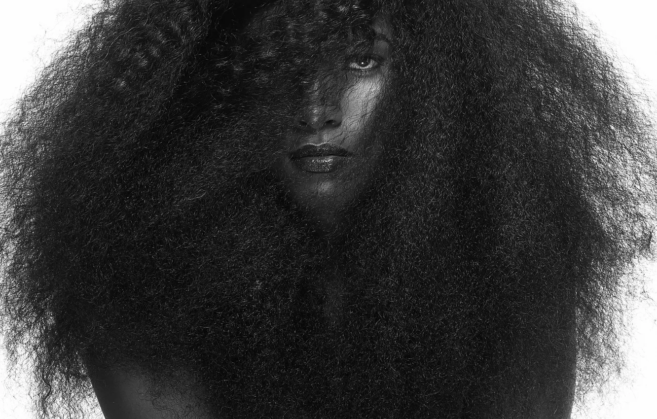 Photo wallpaper look, girl, face, hair, hairstyle